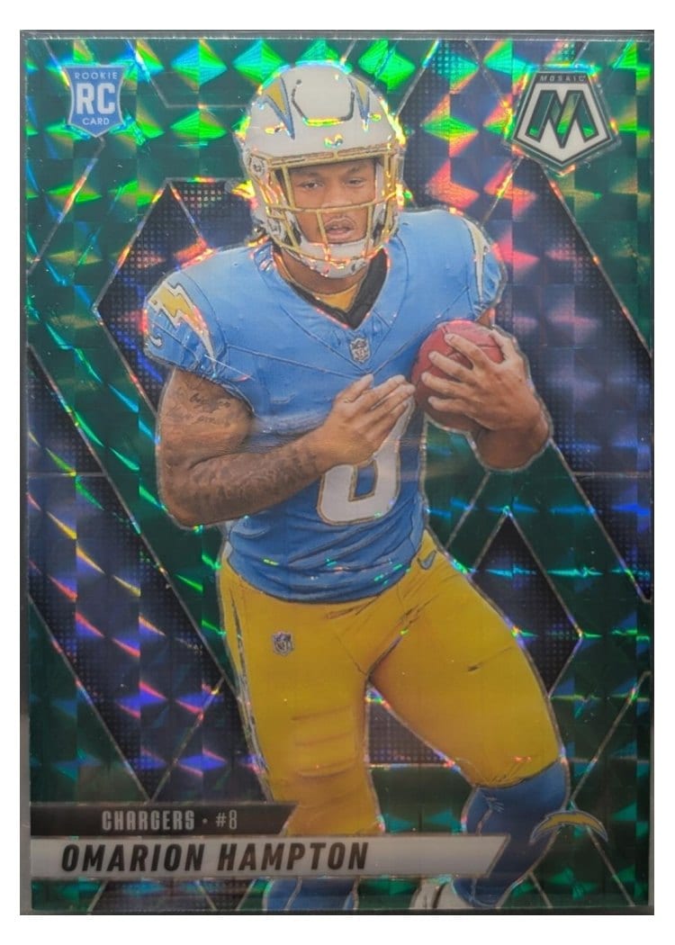 2025 Panini Mosaic Base Set Omarion Hampton Green #335 card