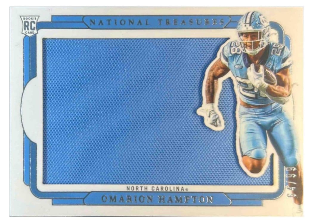 2025 Panini National Treasures Collegiate Rookie Silhouettes Omarion Hampton #11 card