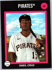 Oneil Cruz 2022 Topps Heritage 1973 Topps Venezuela Stamps card