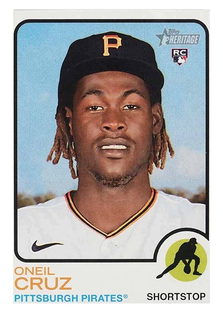 2022 Topps Heritage Base Set Oneil Cruz #157 card