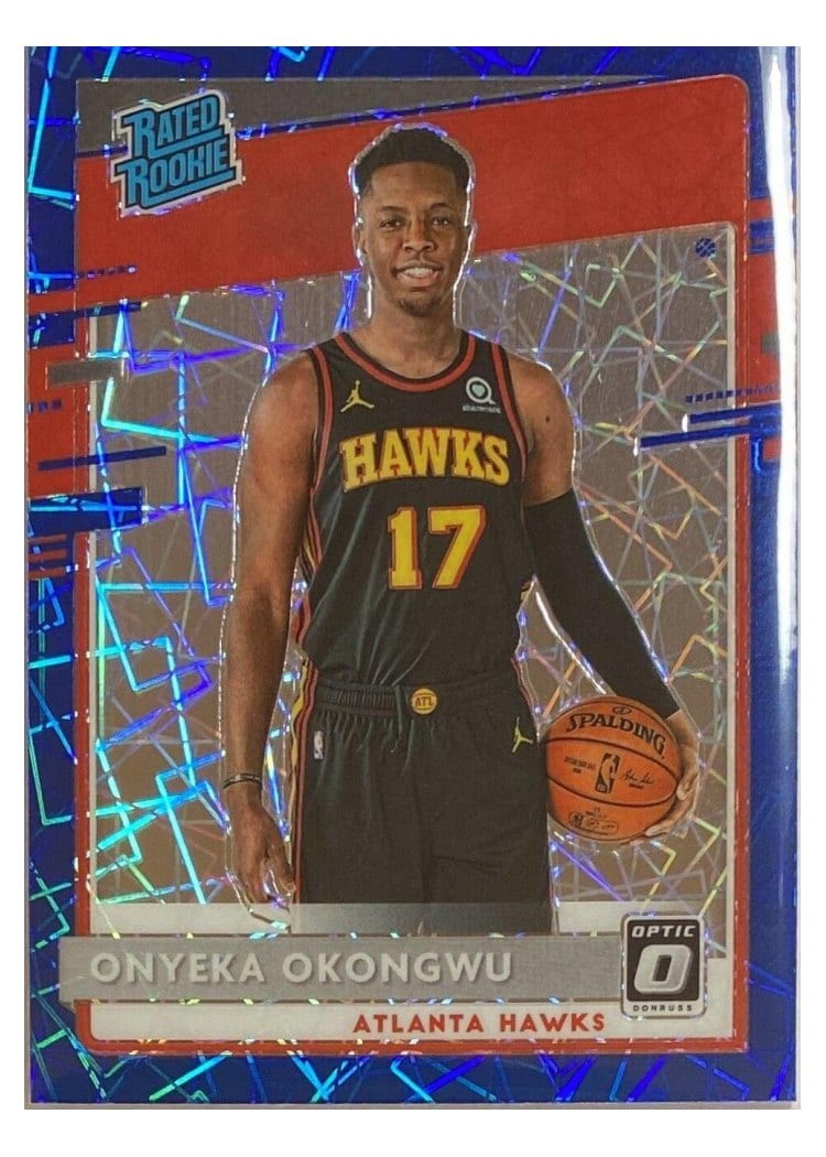 2020-21 Donruss Optic Base Set Onyeka Okongwu Blue Velocity #156 card