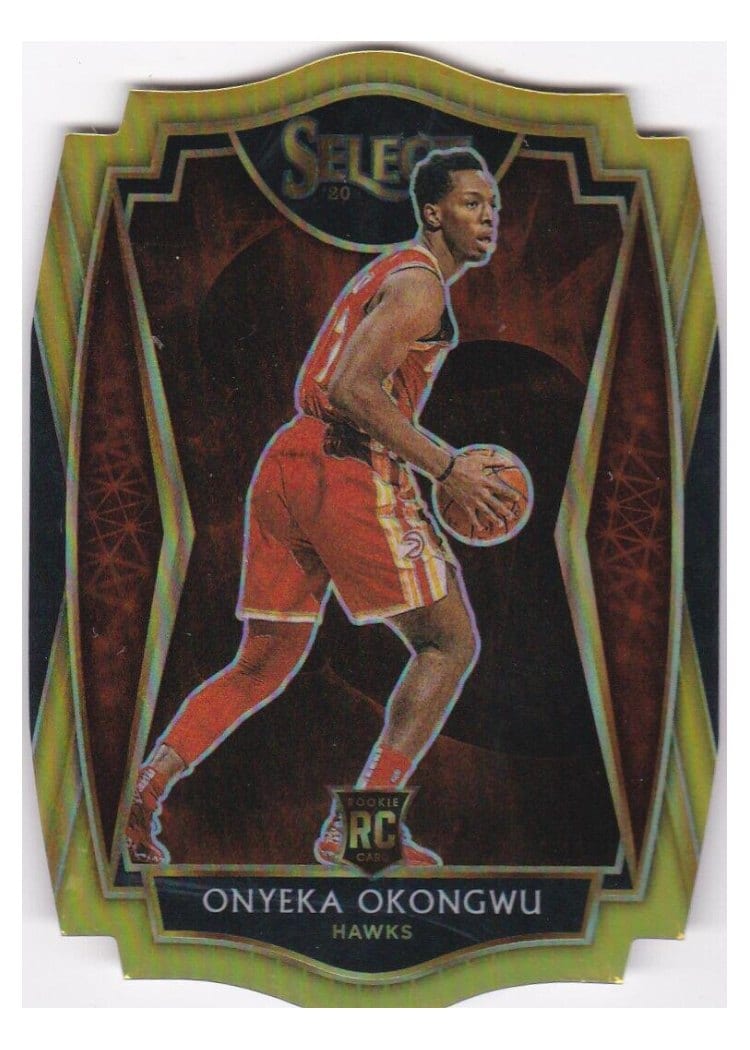 2020-21 Panini Select Base Set Onyeka Okongwu Gold Prizm Die Cut #186 card