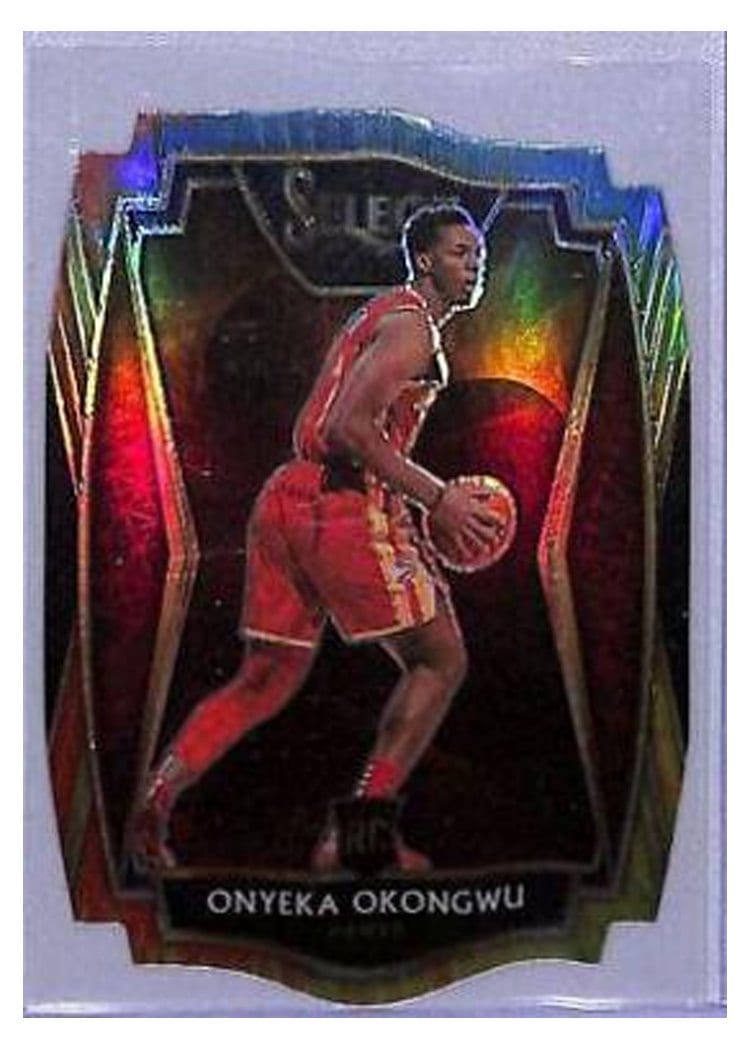 2020-21 Panini Select Base Set Onyeka Okongwu Tie Dye Prizm Die Cut #186 card