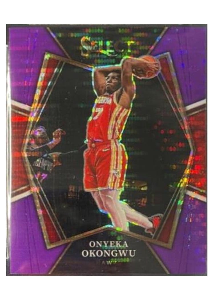 2021-22 Panini Select Base Set Onyeka Okongwu Neon Purple Pulsar #119 card