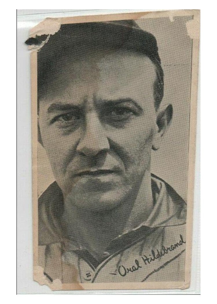 1936 Goudey Premiums Oral Hildebrand card
