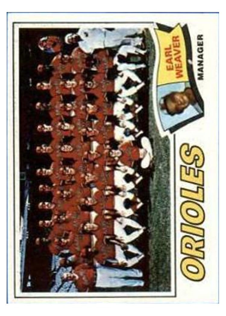 1977 Topps Orioles Team #546 card