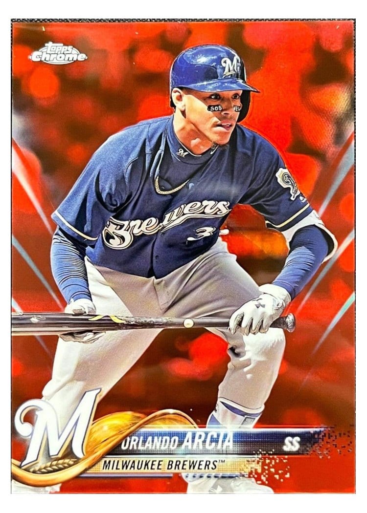 2018 Topps Chrome Base Set Orlando Arcia #135 card