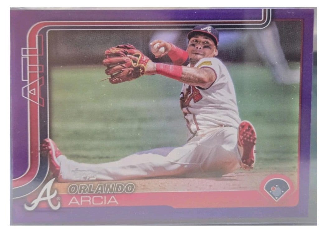 2025 Topps Base Set Orlando Arcia Purple Rainbow #154 card