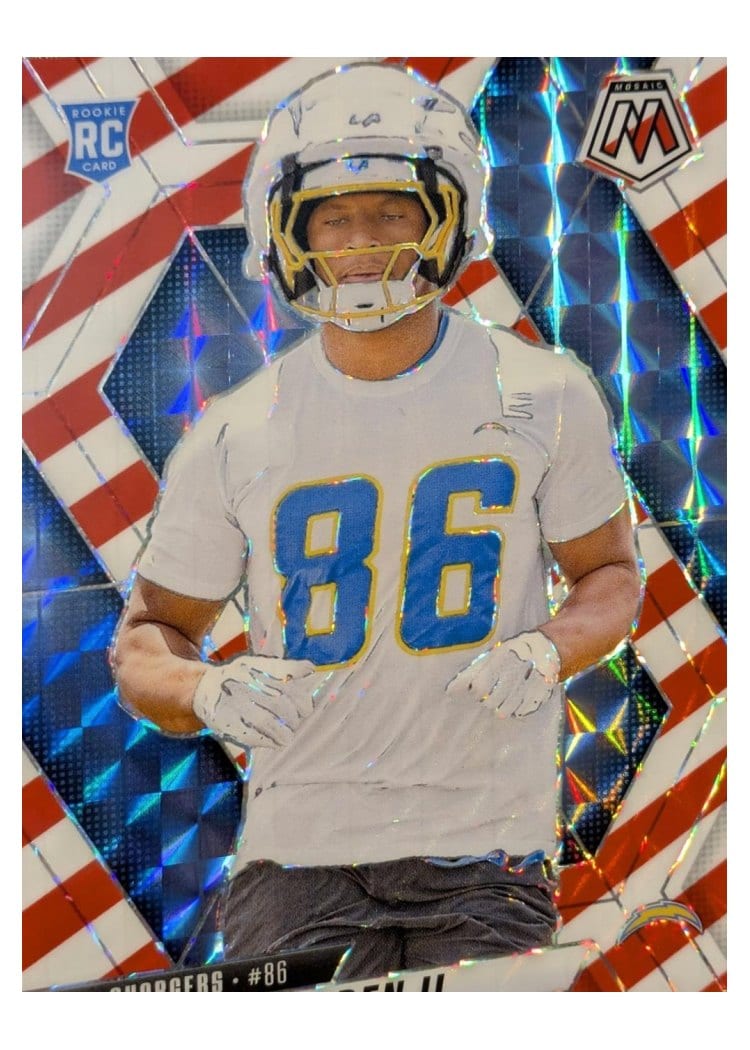 2025 Panini Mosaic Base Set Oronde Gadsden II Red White Stripe #374 card