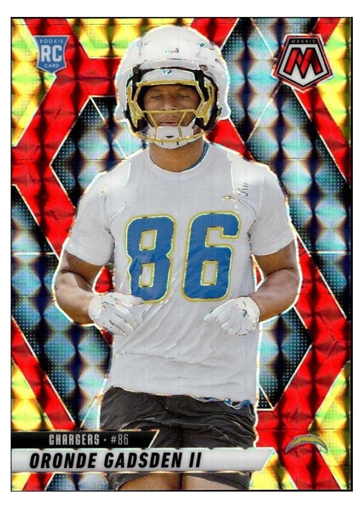 2025 Panini Mosaic Base Set Oronde Gadsden II Choice Red Yellow #374 card