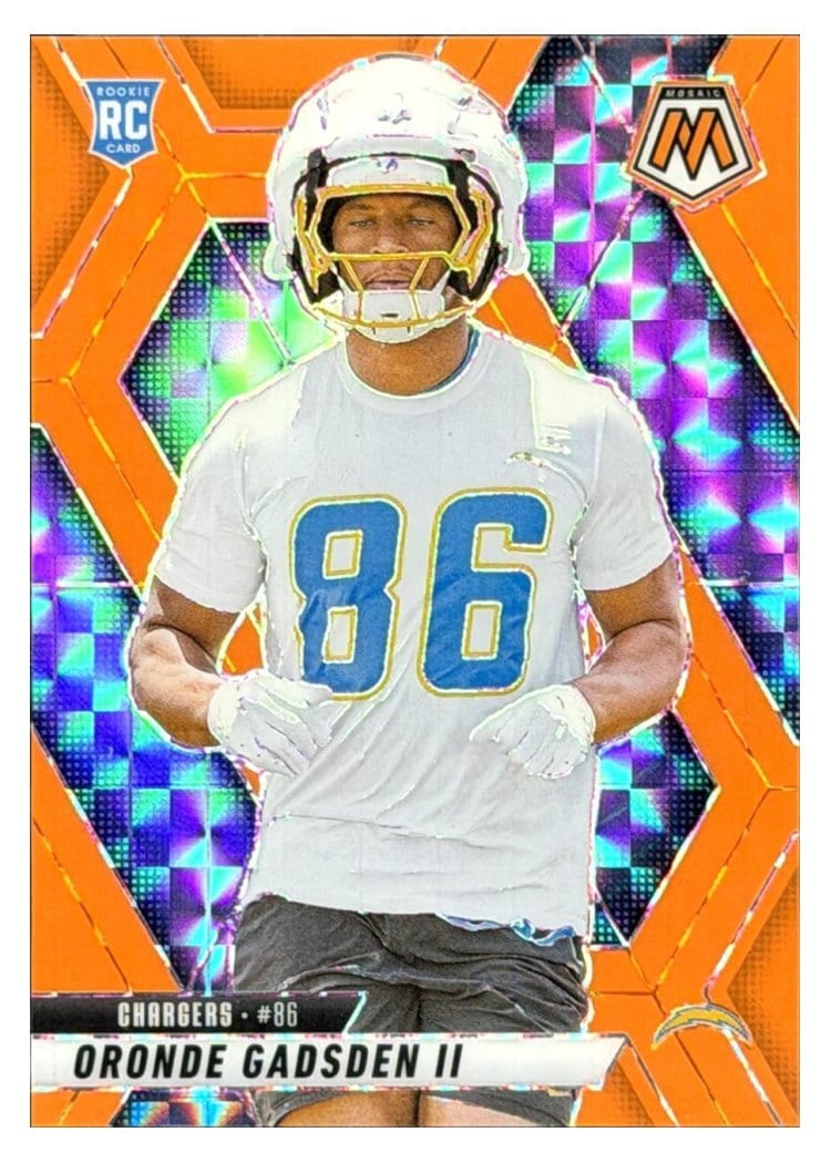 2025 Panini Mosaic Base Set Oronde Gadsden II Orange Fluorescent #374 card