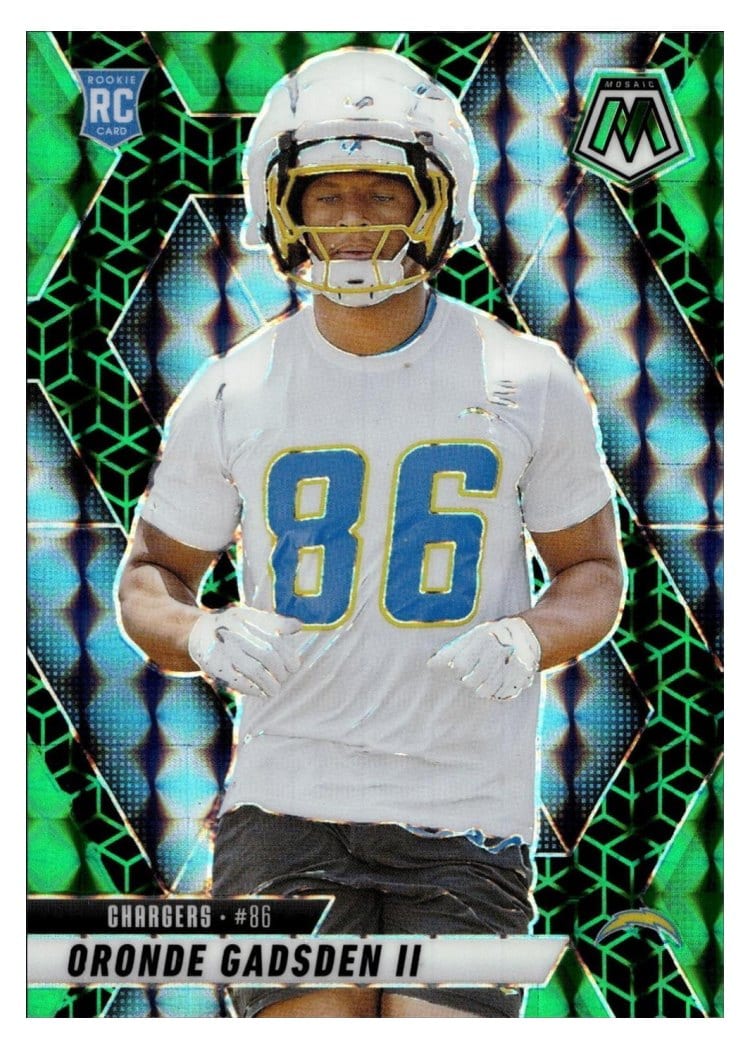 2025 Panini Mosaic Base Set Oronde Gadsden II Green Spectris #374 card