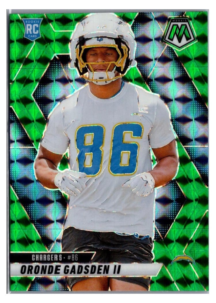 2025 Panini Mosaic Base Set Oronde Gadsden II Green Sparkle #374 card