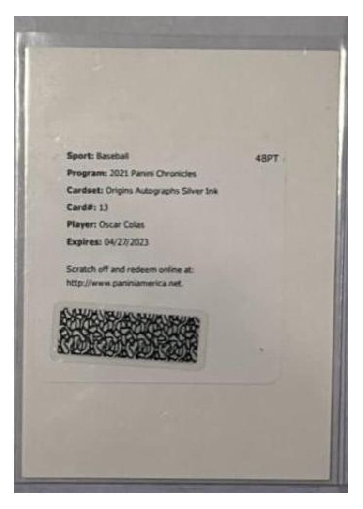2021 Panini Chronicles Origins Autographs Silver Ink Oscar Colas #OASI-OC card