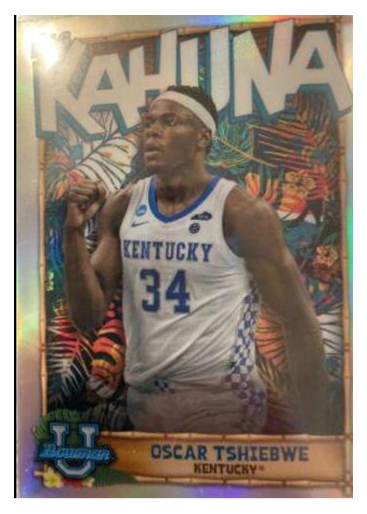 2022-23 Bowman University Chrome The Big Kahuna Autographs Oscar Tshiebwe #TBK-18 card