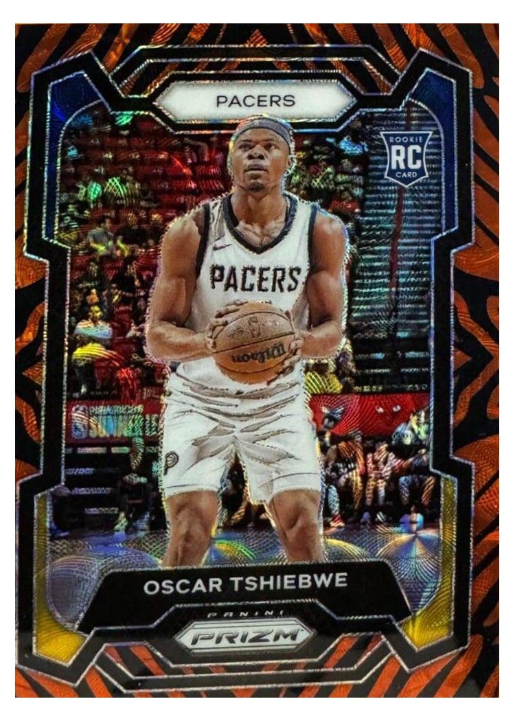 2023-24 Panini Prizm Base Set Oscar Tshiebwe Choice Tiger Stripe #292 card