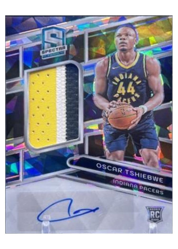 2023-24 Panini Spectra Base Set Oscar Tshiebwe Astral Jersey Autograph #209 card