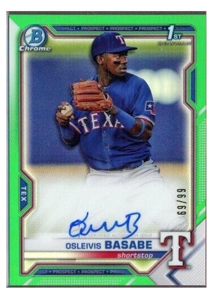 2021 Bowman Chrome Prospect Autographs Osleivis Basabe #CPA-OB card