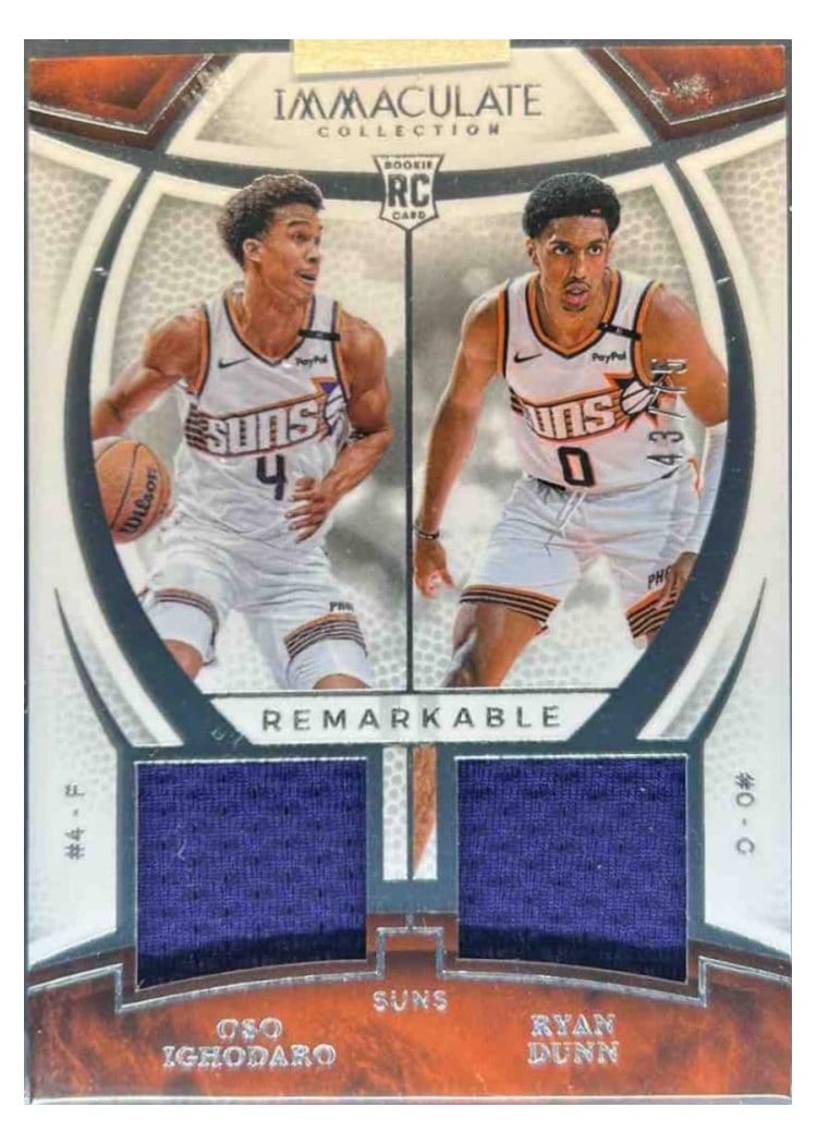 2024-25 Panini Immaculate Collection Remarkable Rookie Jerseys Dual Set Oso Ighodaro/Ryan Dunn #8 card