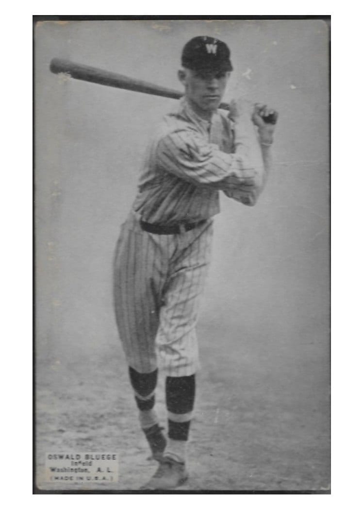 1925 Exhibits Oswald Bluege card