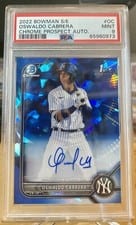 2022 Bowman Sapphire Edition Autographs Oswaldo Cabrera #BSPA-OC card