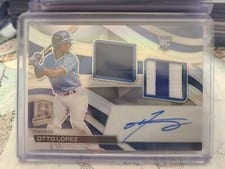 2022 Panini Chronicles Spectra Rookie Dual Jersey Autographs Otto Lopez #RDJA-OL card