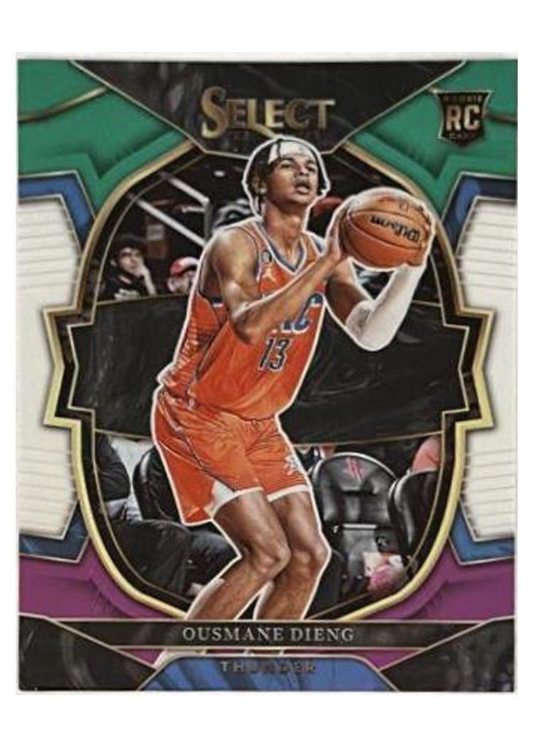 2022-23 Panini Select Base Set Ousmane Dieng Green White Purple Prizm #267 card