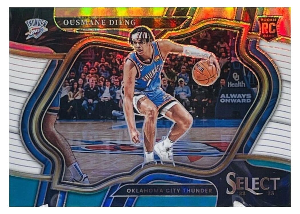 2022-23 Panini Select Base Set Ousmane Dieng Teal White Pink Prizm #267 card