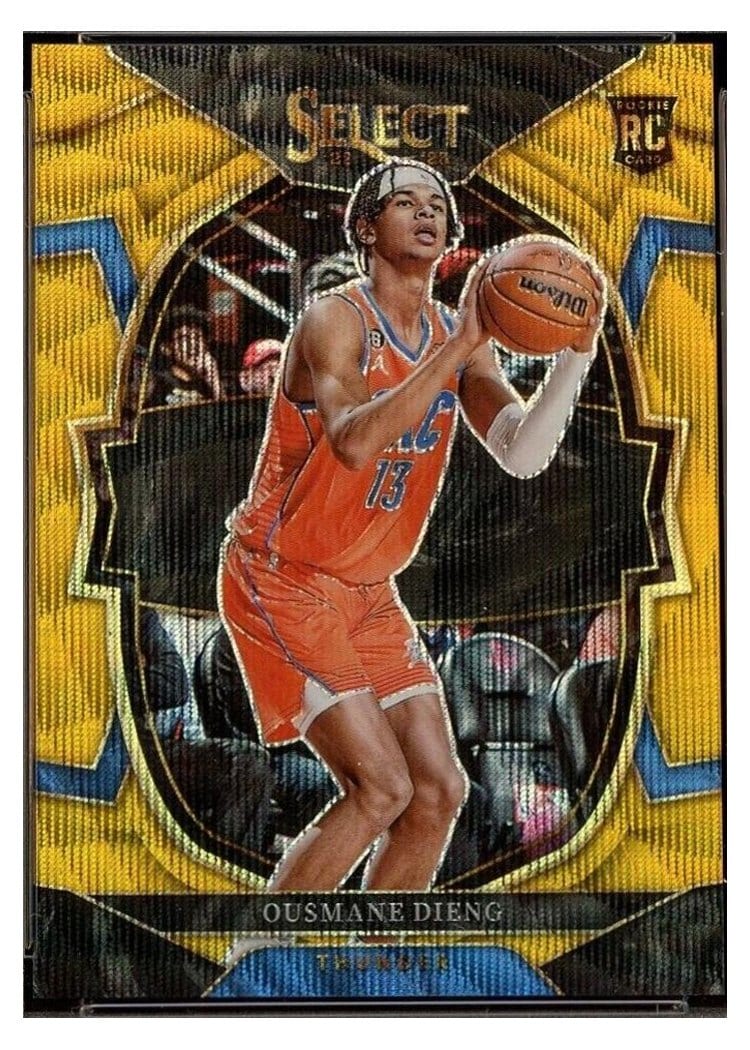 2022-23 Panini Select Base Set Ousmane Dieng Gold Wave Prizm #76 card