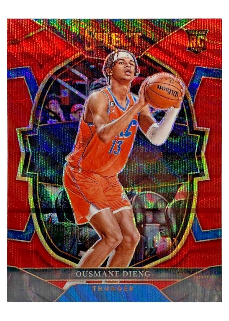2022-23 Panini Select Base Set Ousmane Dieng Red Wave Prizm #76 card