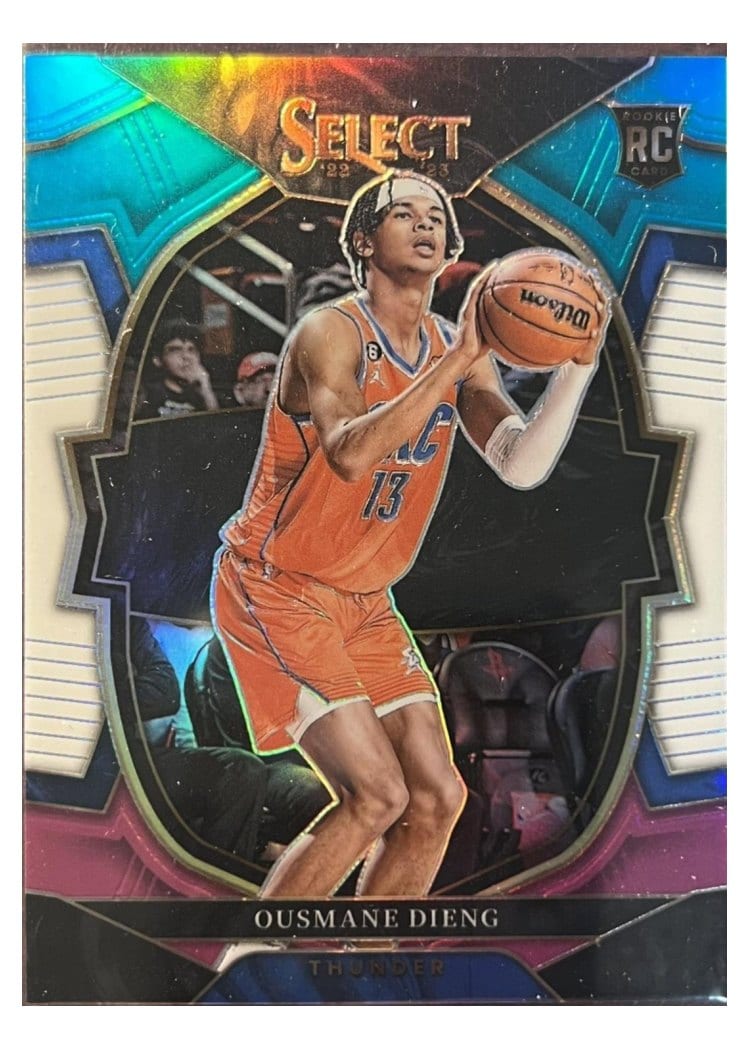2022-23 Panini Select Base Set Ousmane Dieng Teal White Pink Prizm #76 card