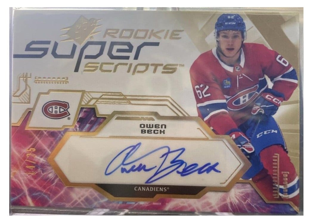 2023-24 SPx Rookie Superscripts Owen Beck #SSR-OB card