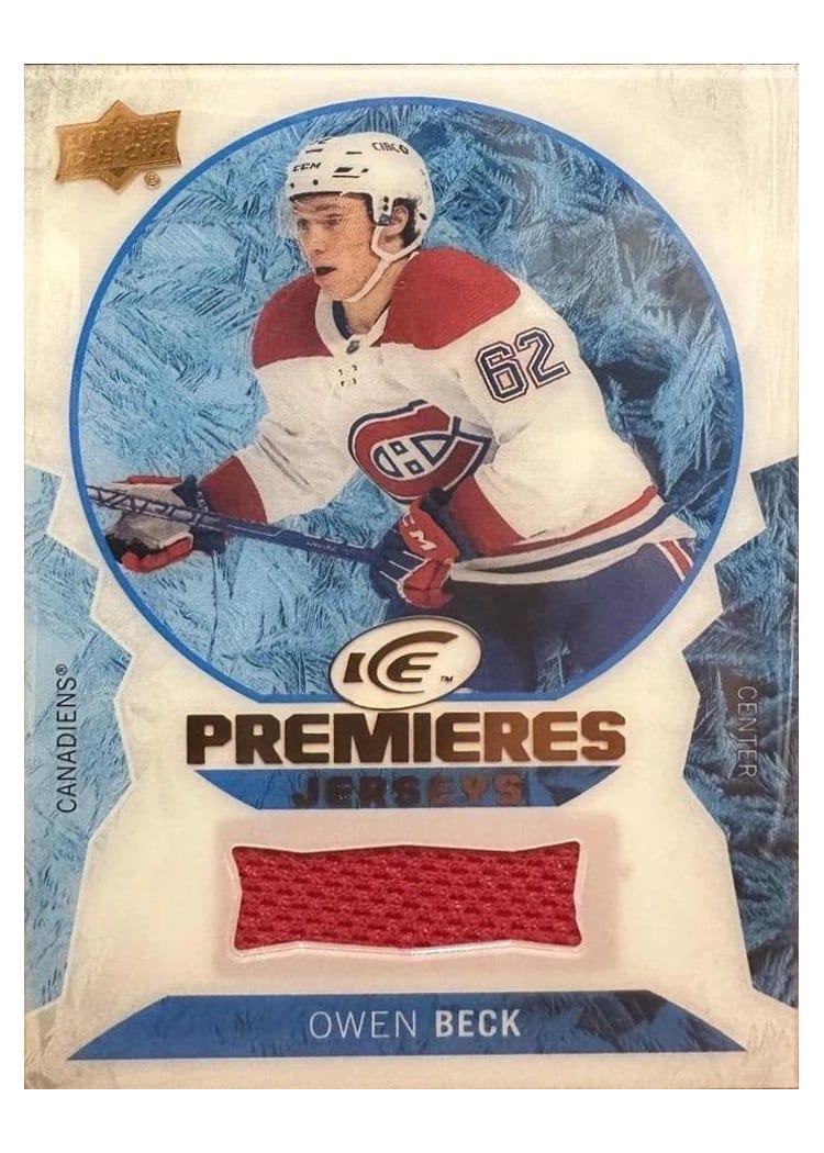 2023-24 Upper Deck Ice Ice Premieres Jerseys Owen Beck #IPJ-OB card