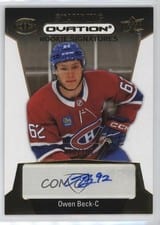 2023-24 Upper Deck Ovation Standing Ovation Rookie Signatures Owen Beck #SORS-OB card