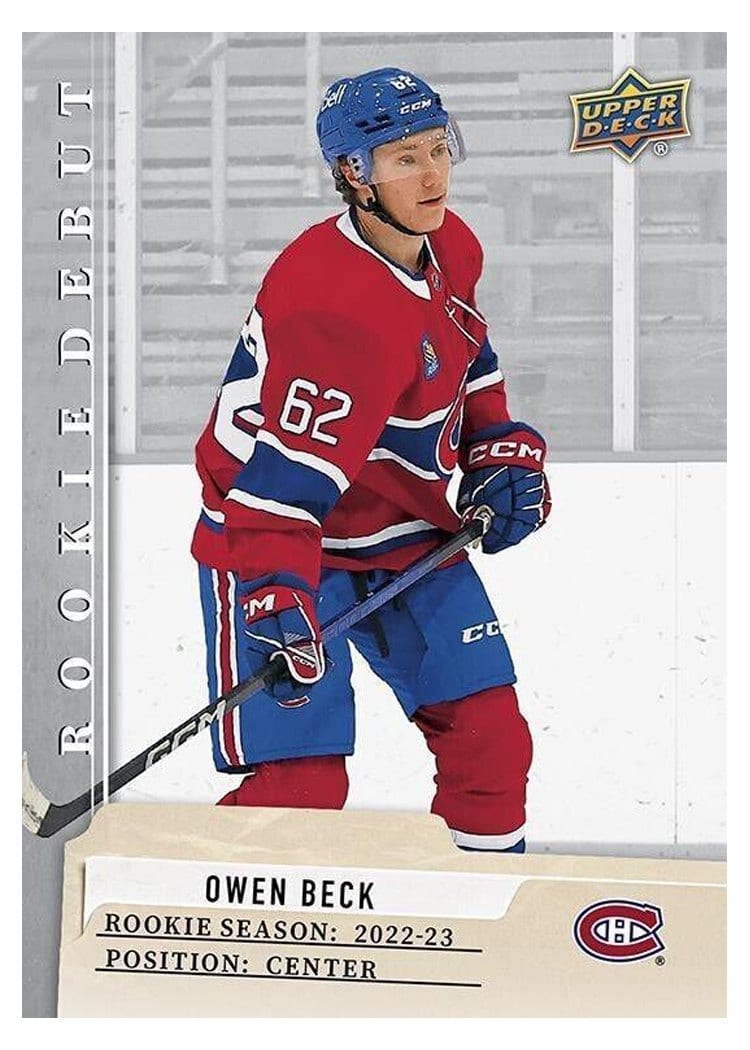 2023-24 Upper Deck Rookie Debut Base Set Owen Beck #11 card