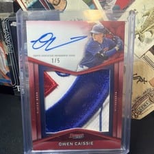 2025 Bowman's Best Prospect Patch Autographs Owen Caissie #PPA-OC card