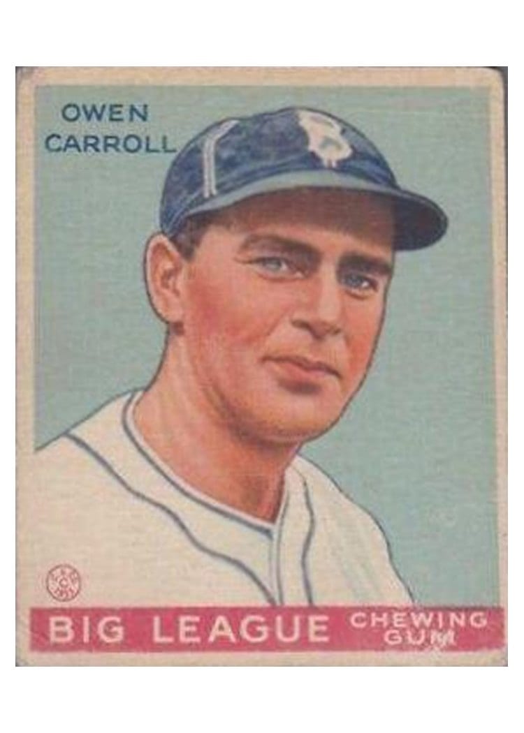 1934 World Wide Gum Owen Carroll #46 card