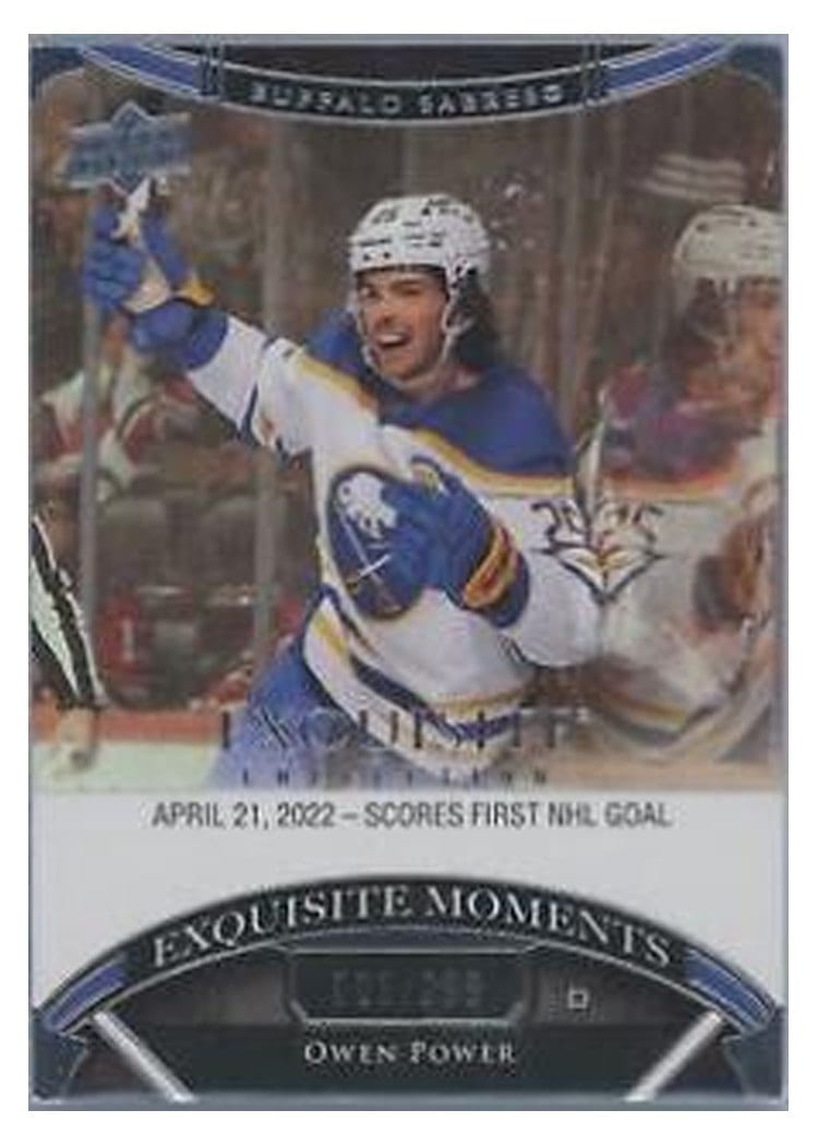 2022-23 Upper Deck Black Diamond Exquisite Collection Moments Owen Power #ECM-OP card