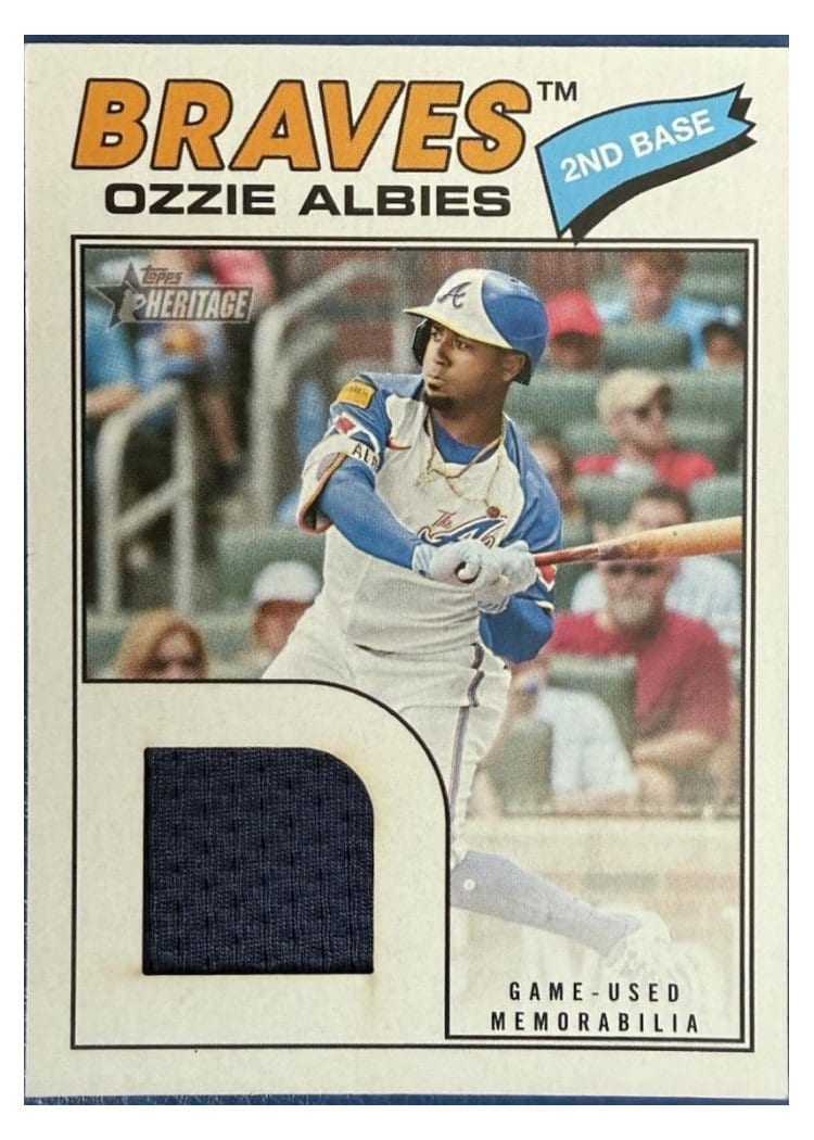 2026 Topps Heritage Real One Relics Ozzie Albies #ROR-OA card