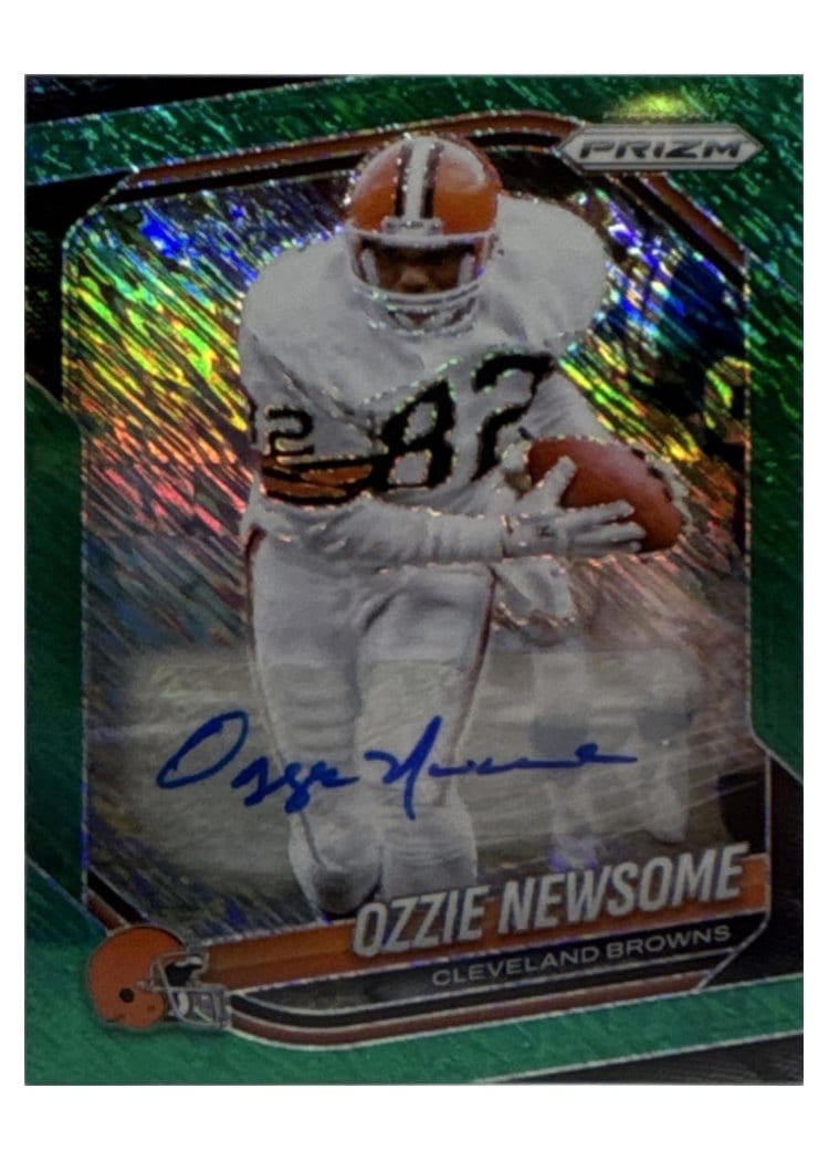 2025 Panini Prizm Base Set Ozzie Newsome Green Shimmer Autograph #60