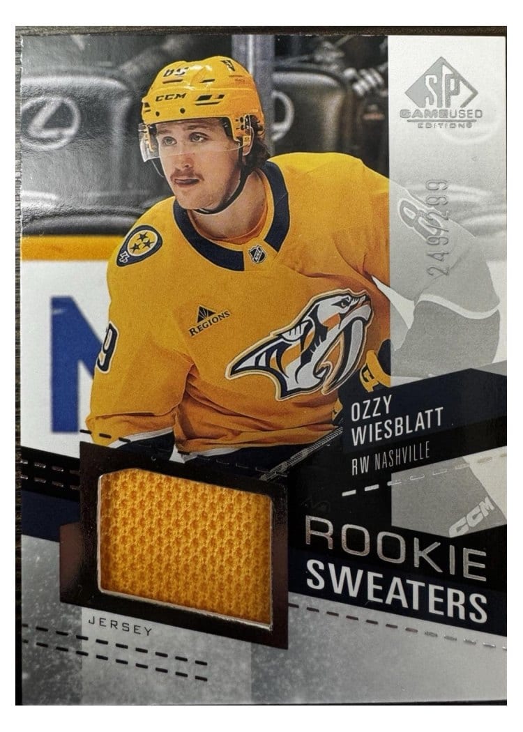 2025-26 SP Game Used Rookie Sweaters Ozzy Wiesblatt #RS-OW card