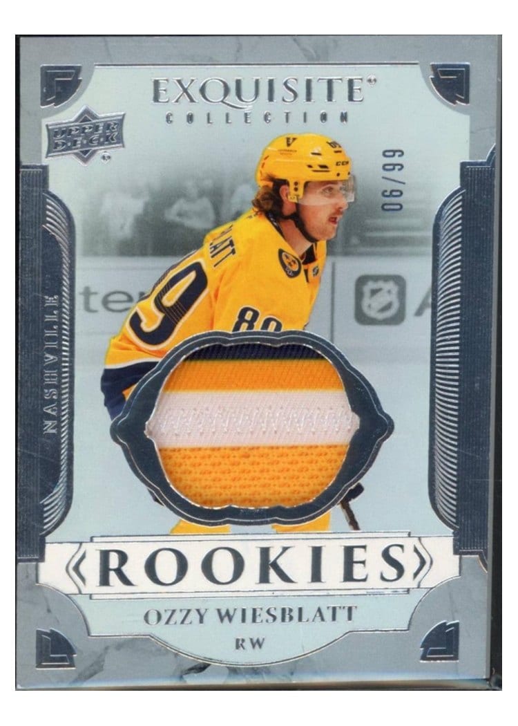2025-26 Upper Deck Black Diamond Exquisite Rookie Patch Ozzy Wiesblatt #RP-OW card
