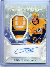 2025-26 Upper Deck Black Diamond Jewels of the Draft Rookies Auto Patch Ozzy Wiesblatt #JD-OW card