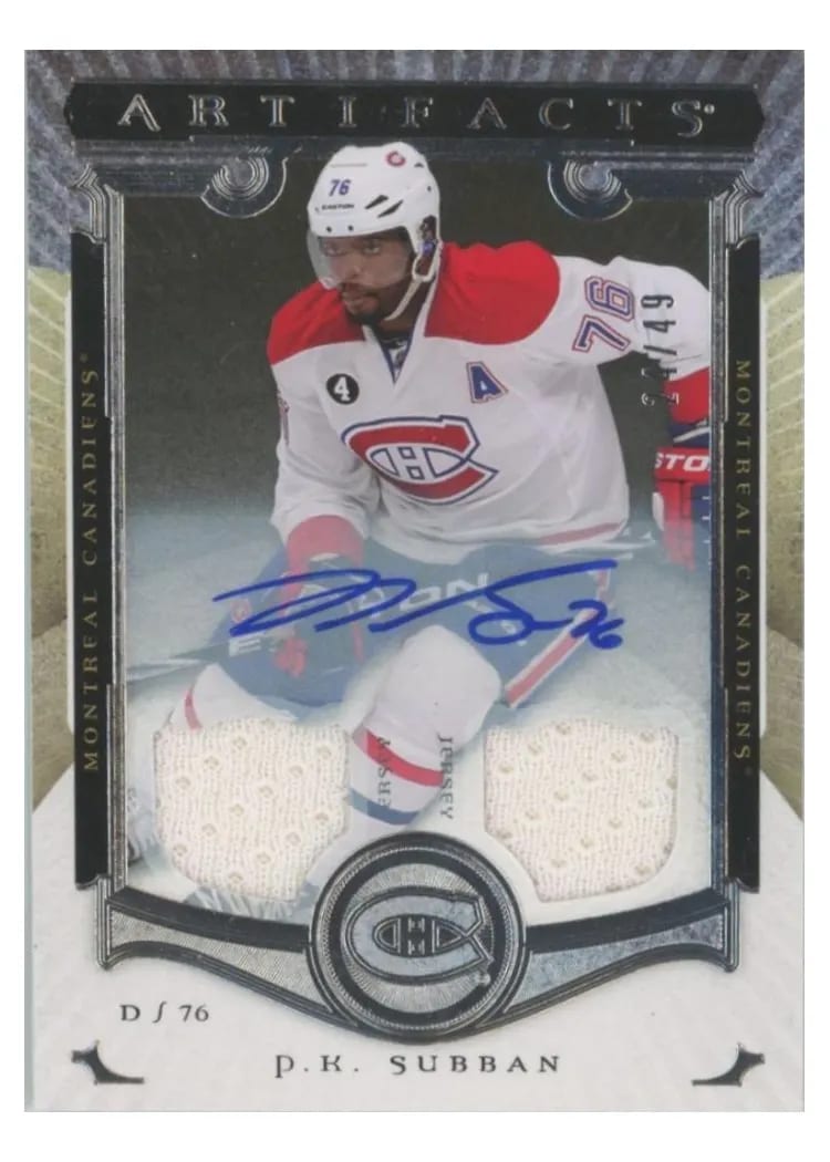 2015 Upper Deck Artifacts P.K. Subban #9 card