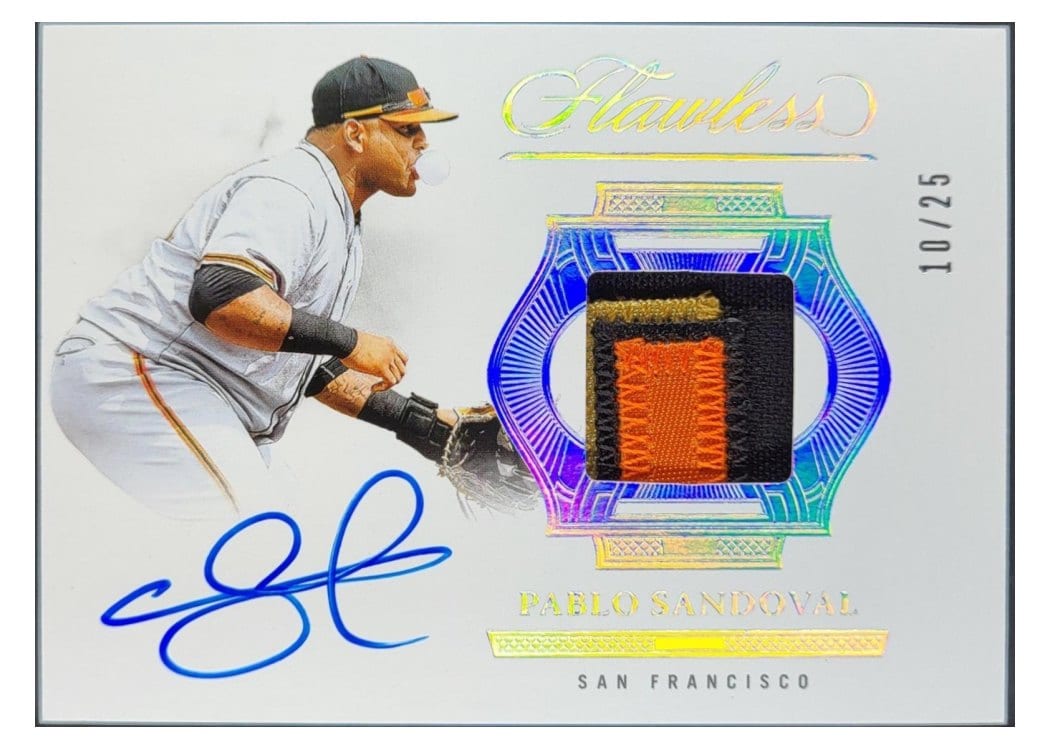 2025 Panini Flawless Prime Patch Autograph Horizontal Pablo Sandoval #15 card