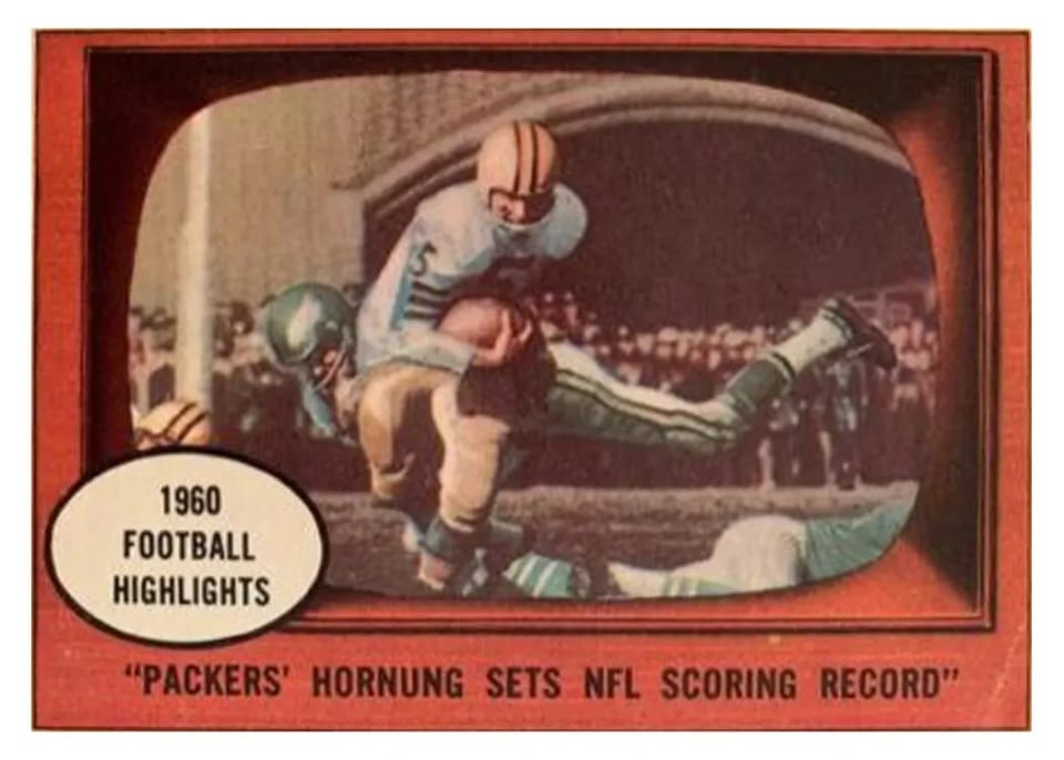 1961 Topps Packers' Hornung Sets NFL Scoring Record #38 card
