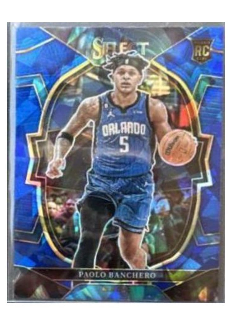 2022 Panini Select Paolo Banchero Blue Cracked Ice Prizm #295 card