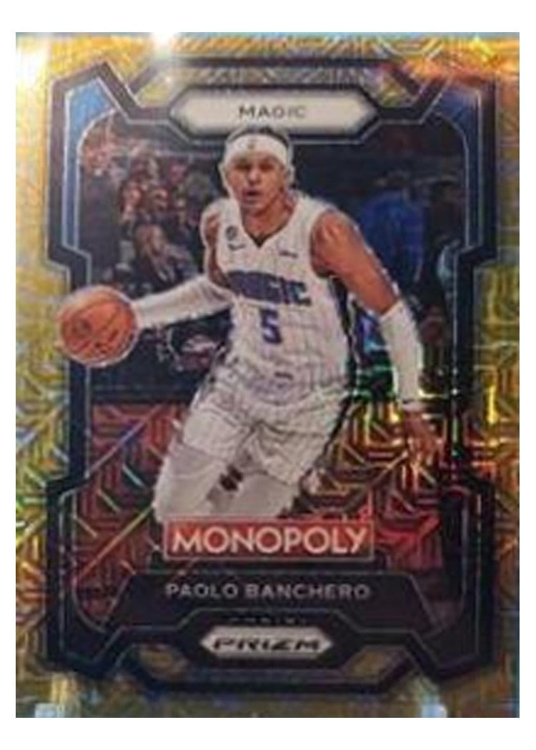 2023-24 Panini Prizm Monopoly Base Set Paolo Banchero Gold Millionaire Shimmer #64 card