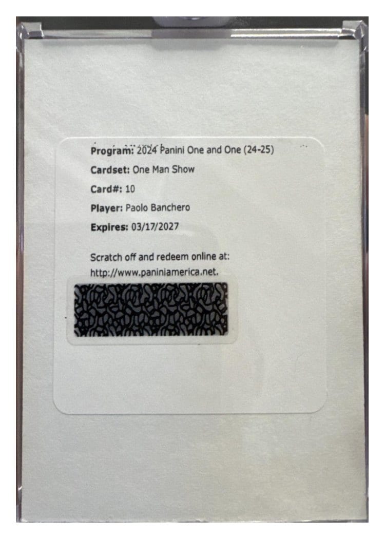 2024-25 Panini One and One One Man Show Autographs Set Paolo Banchero #10 card