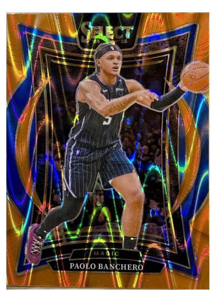 2024-25 Panini Select Base Set Paolo Banchero Orange Tectonic Prizm #35 card
